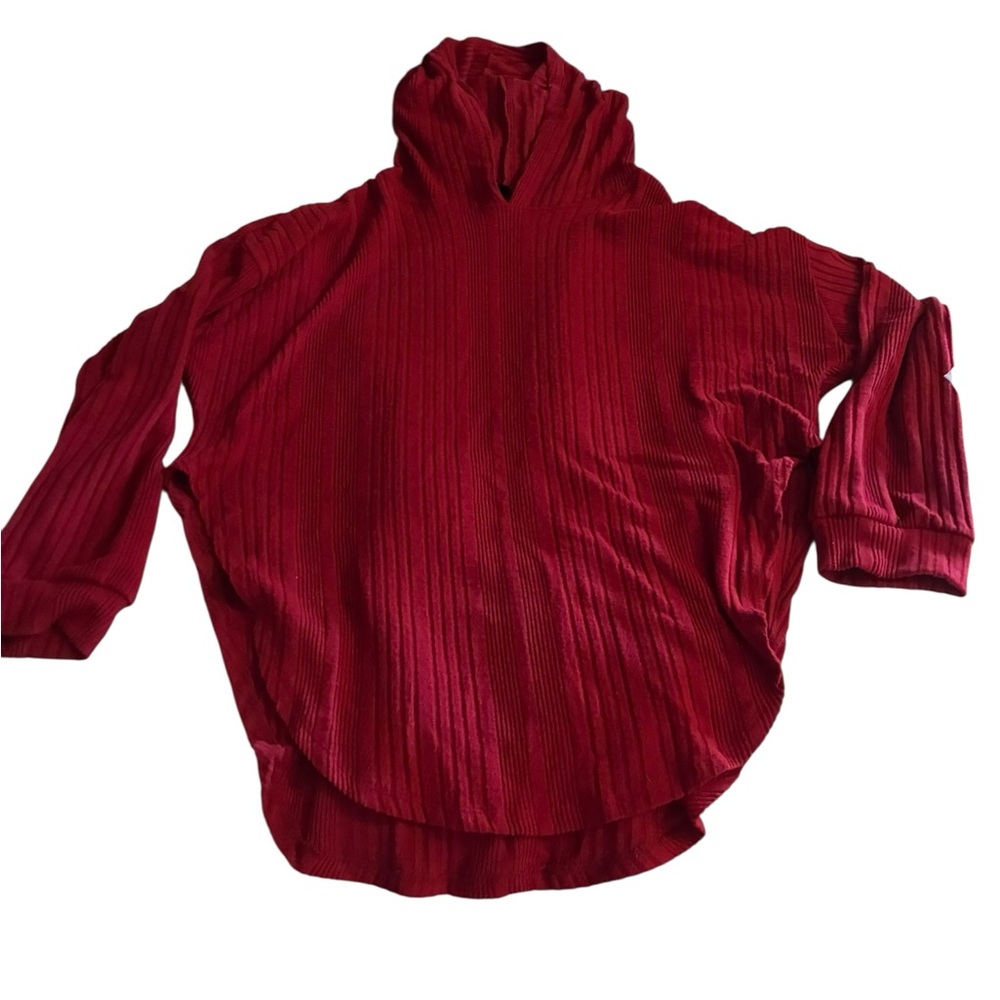 SHEIN Red Ribbed Hoodie